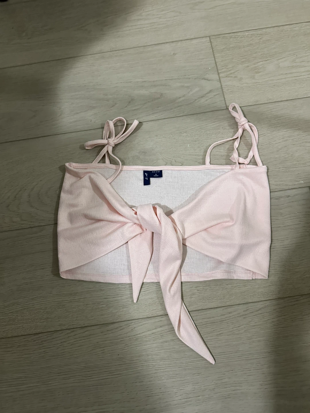 OXXO Light Pink Tie Front Top - Size M