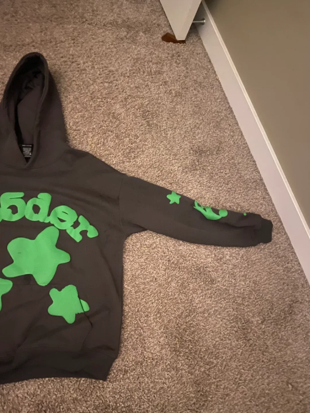 Sp5der Hoodie - grey and green Size M image indicator(3)