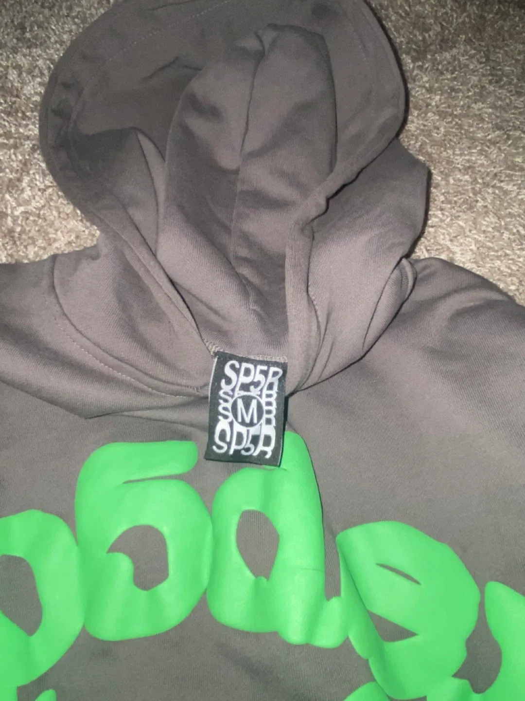 Sp5der Hoodie - grey and green Size M image indicator(4)