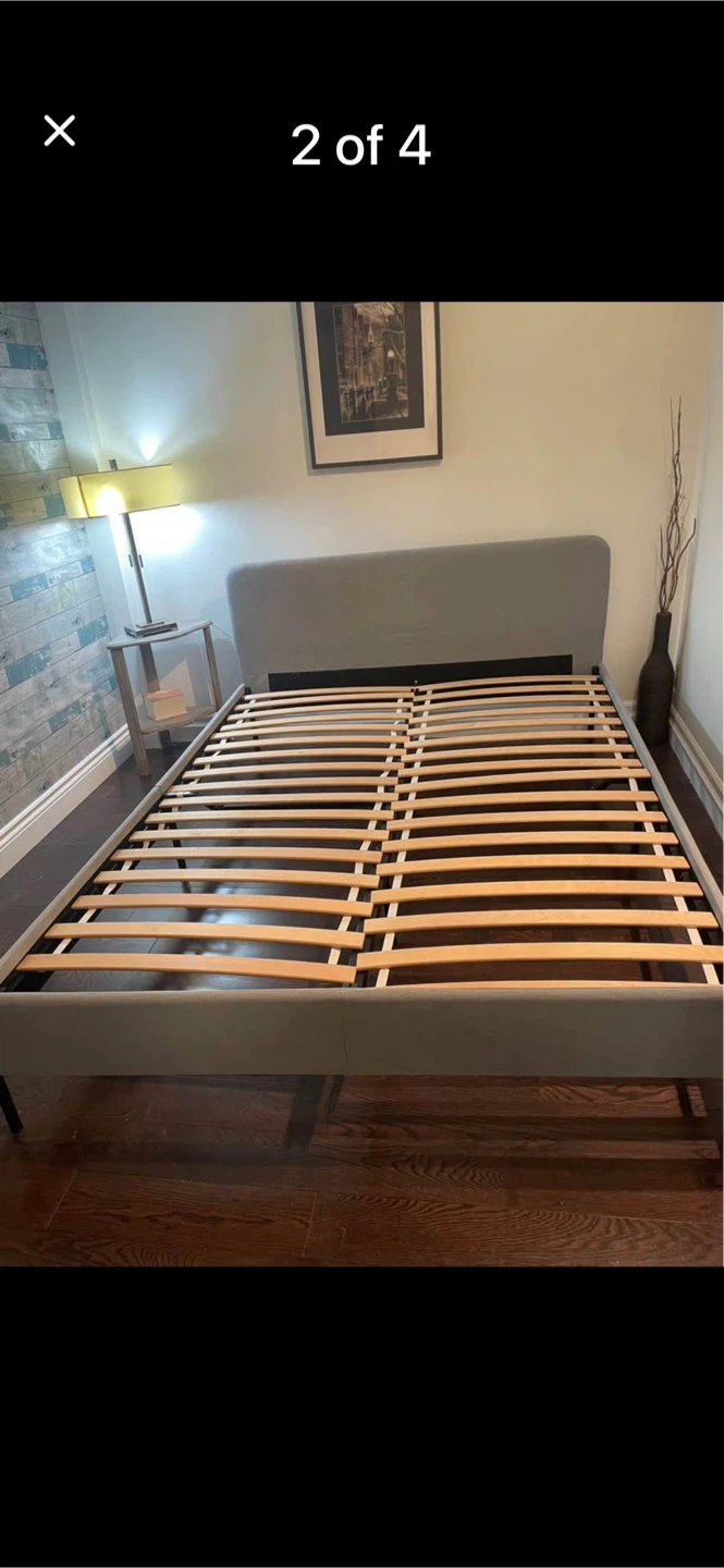 IKEA SLATTUM Queen Bed Frame - Dark Gray