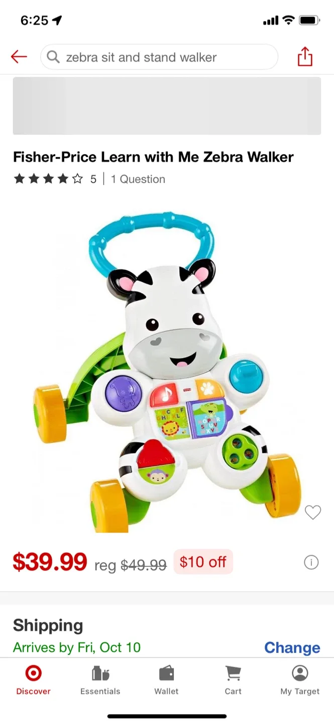 Fisher-Price Learn with Me Zebra Walker image indicator(4)