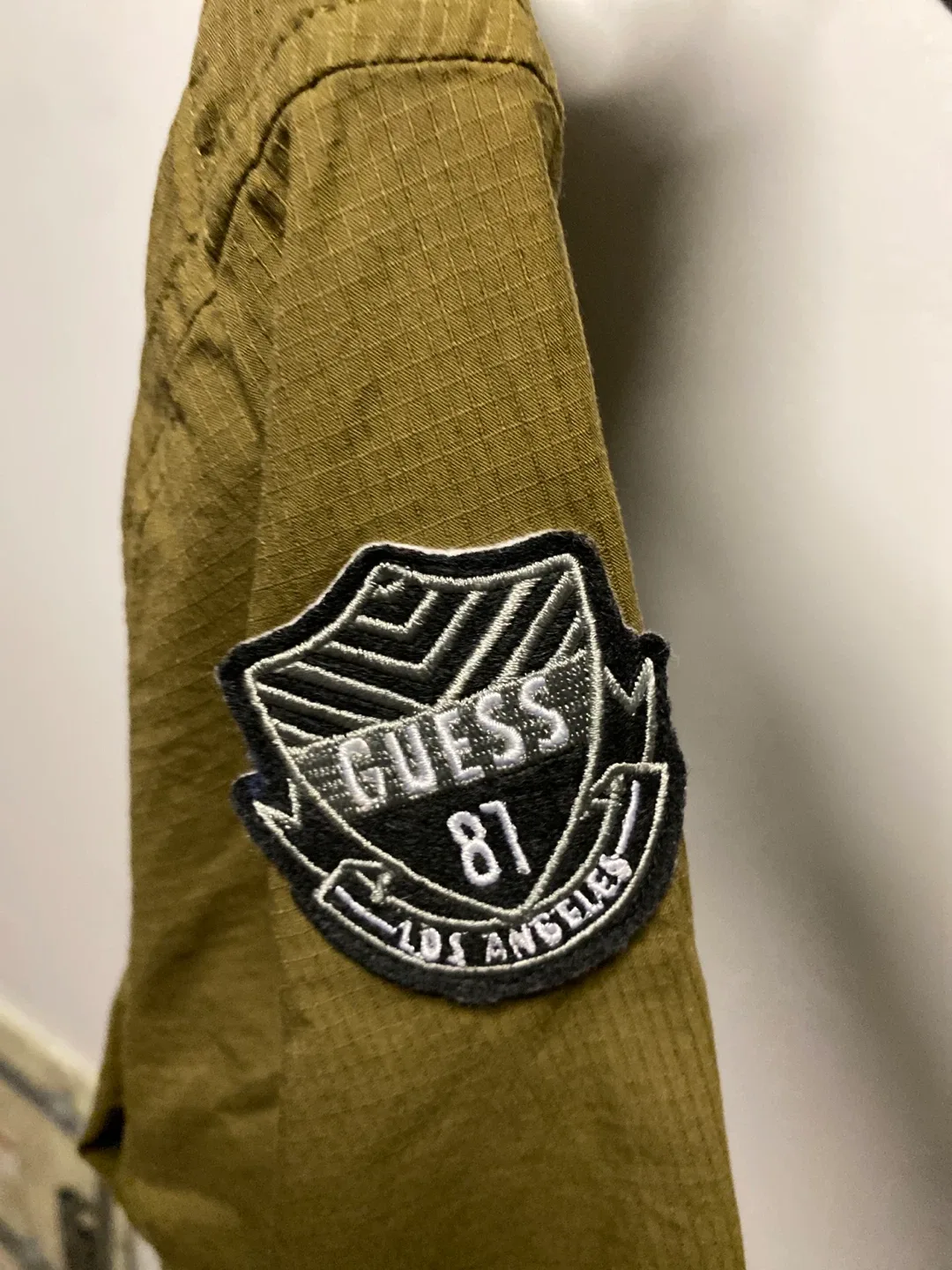 Guess Olive Green Button-Down Shirt - Size L image indicator(4)