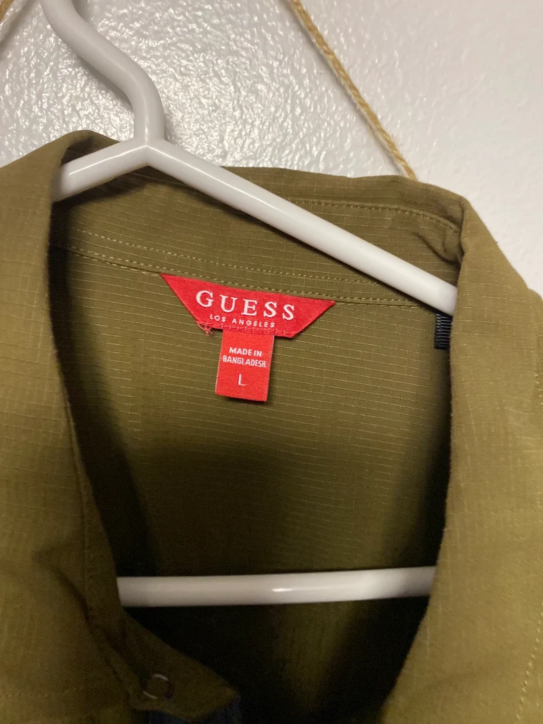 Guess Olive Green Button-Down Shirt - Size L image indicator(2)