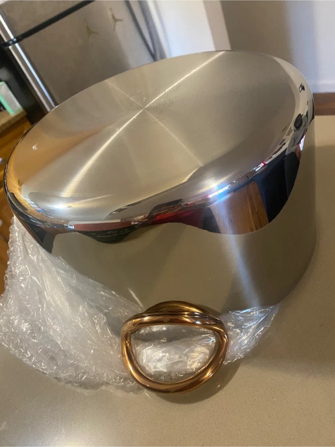 Stainless Steel 7qt Stock Pot with Copper Handles image indicator(4)