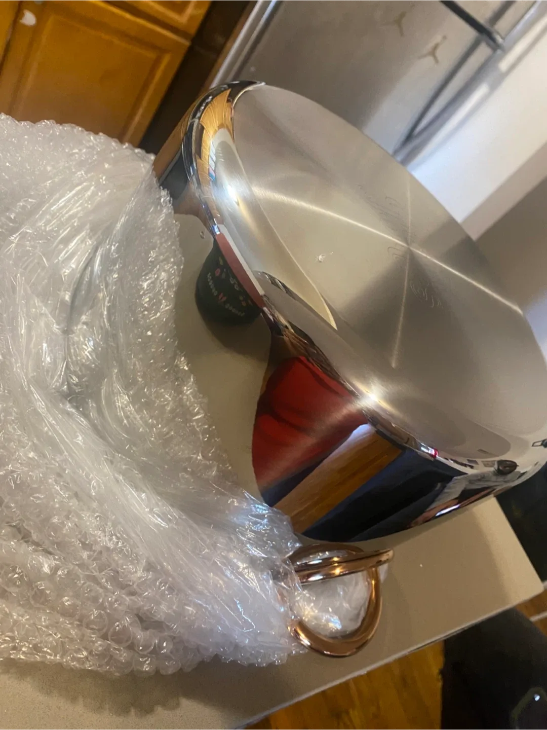 Stainless Steel 7qt Stock Pot with Copper Handles image indicator(5)