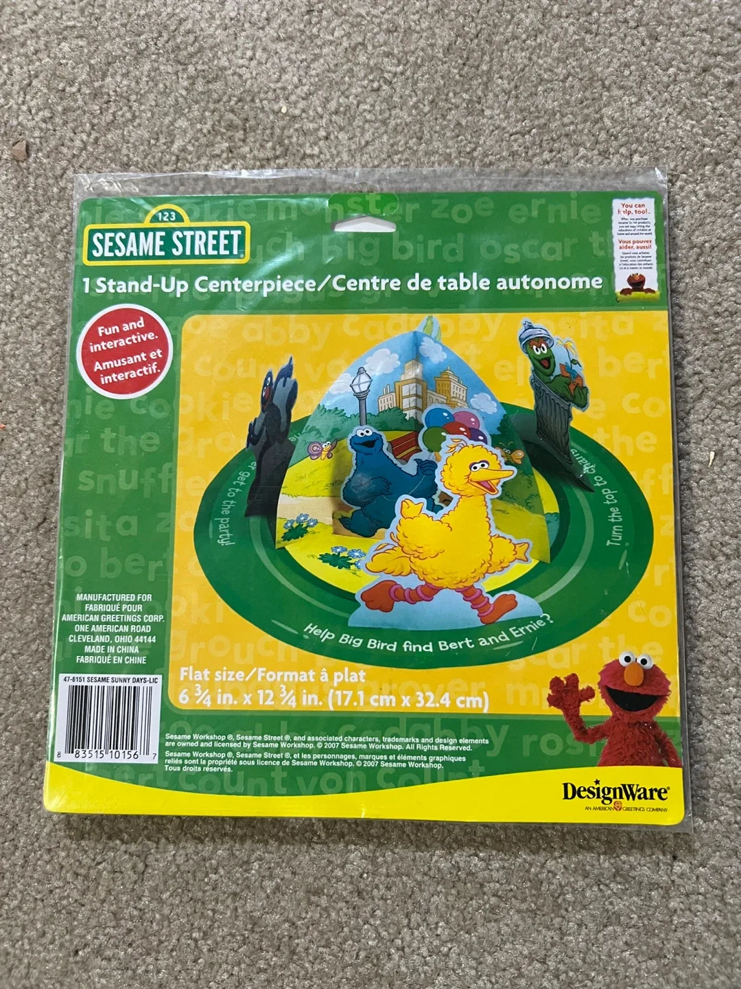 Sesame Street 1 Stand-Up Centerpiece