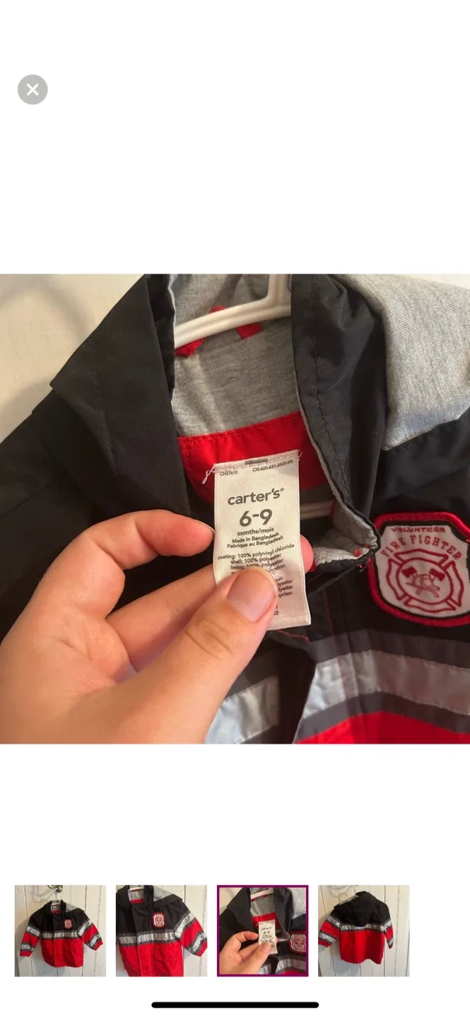 Carter's Firefighter Jacket - Size 6-9 Months image indicator(3)