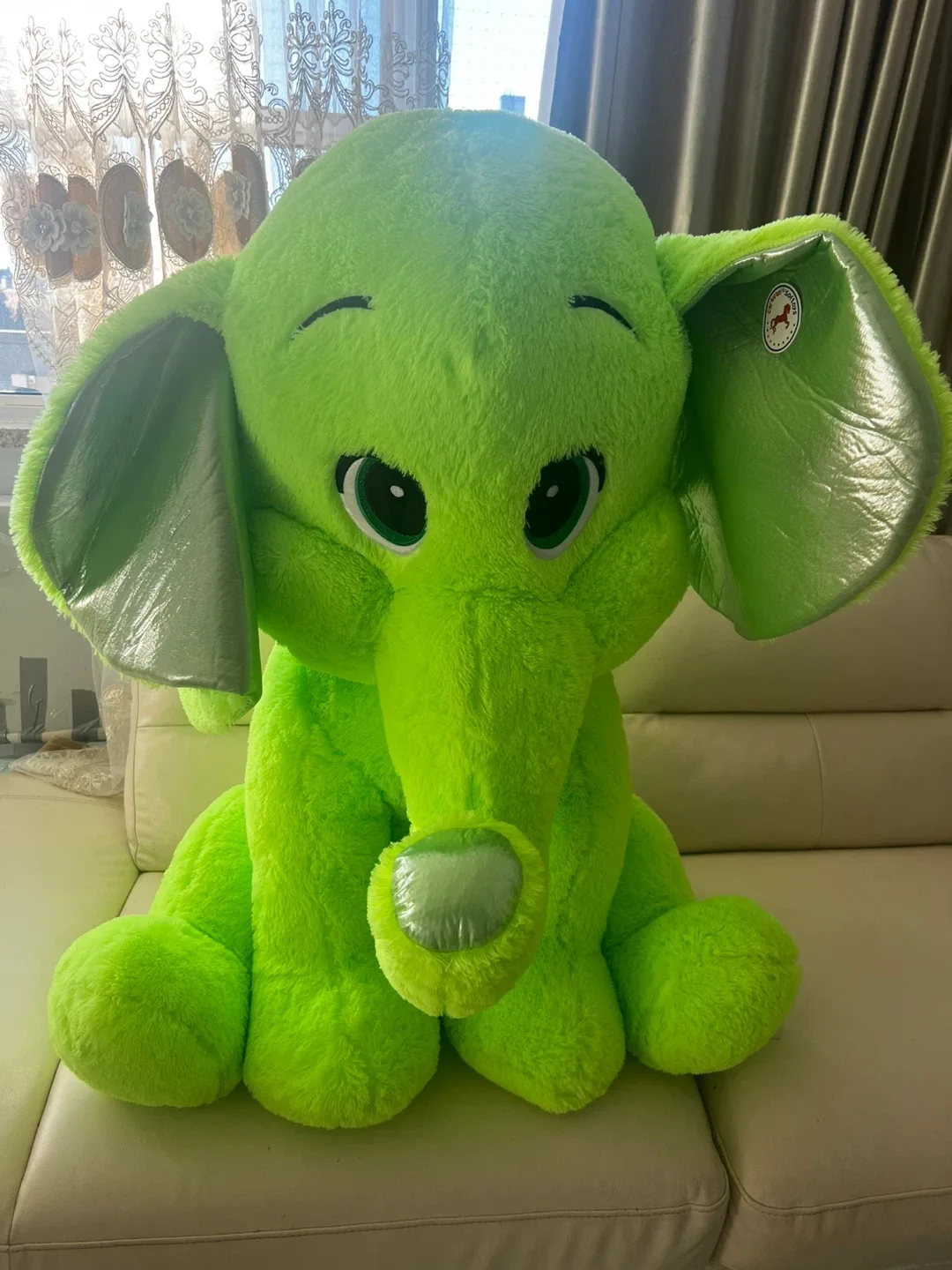 Giant Green Stuffed Elephant Plush Toy thumbnail
