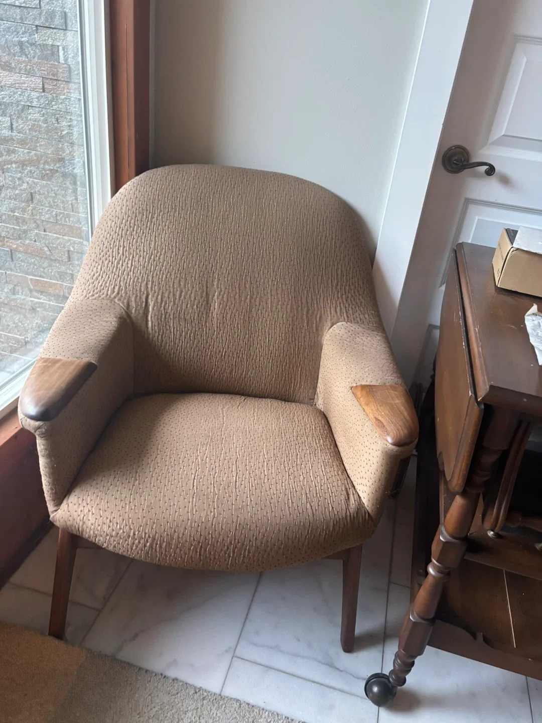 Vintage Armchair - Brown Fabric image indicator(2)