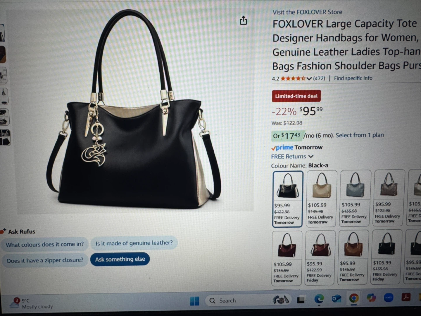 FOXLOVER Black & Gold Tote Bag - photo 5