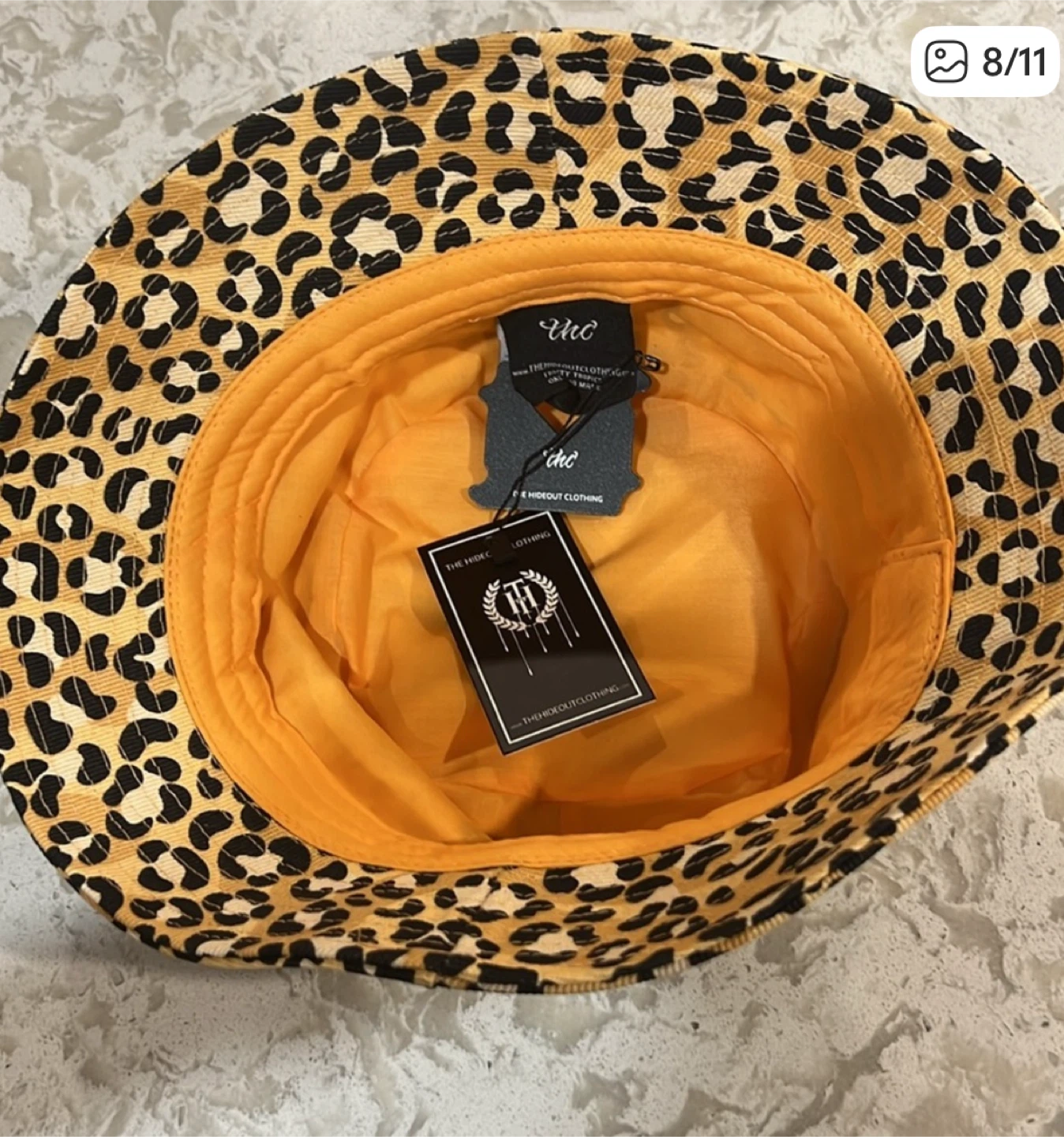 🥕THC Leopard Denim Jacket with Matching Bucket Hat Size XL - photo 3