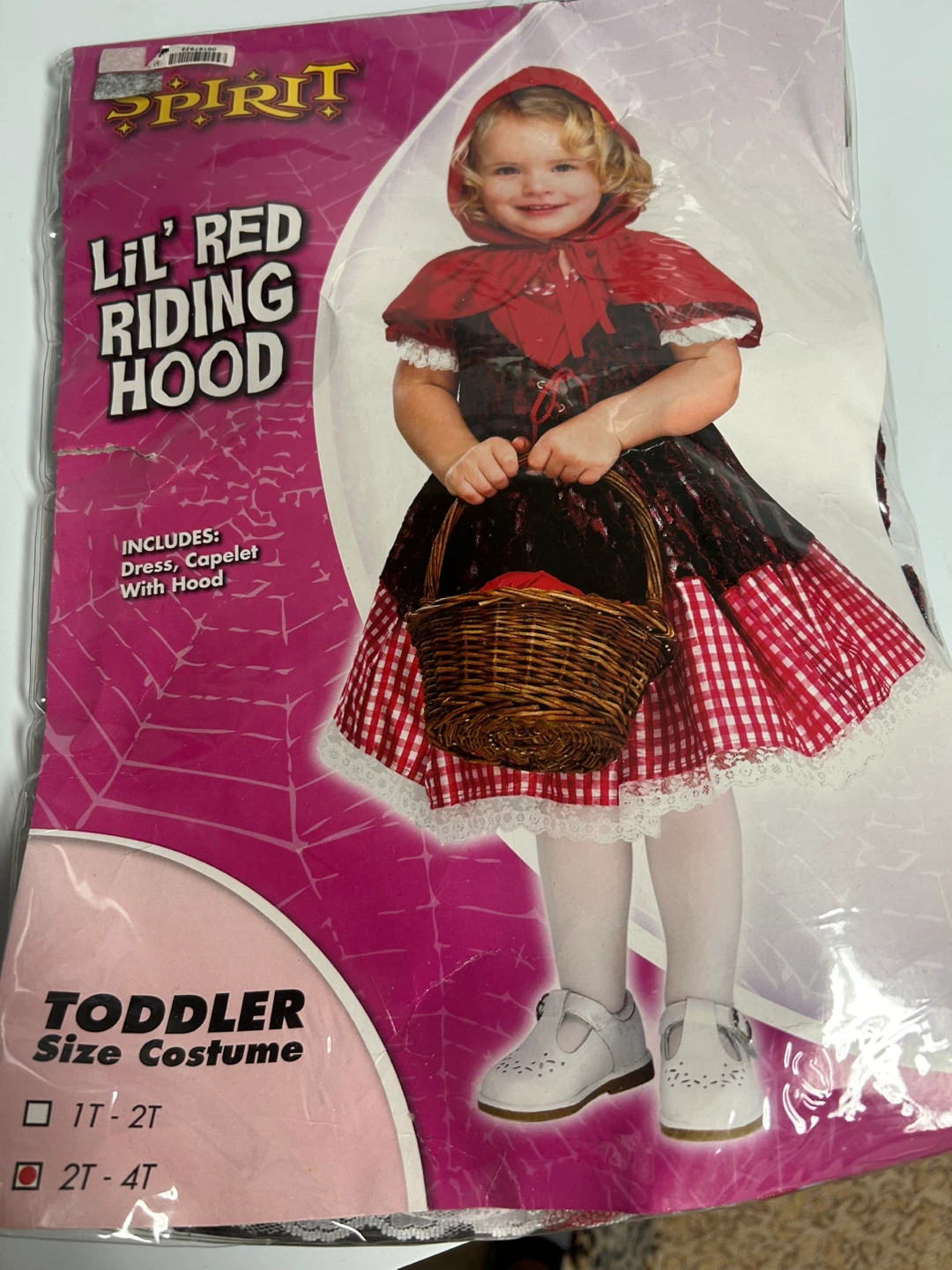 Spirit Lil' Red Riding Hood Costume - Toddler Size 2T-4T