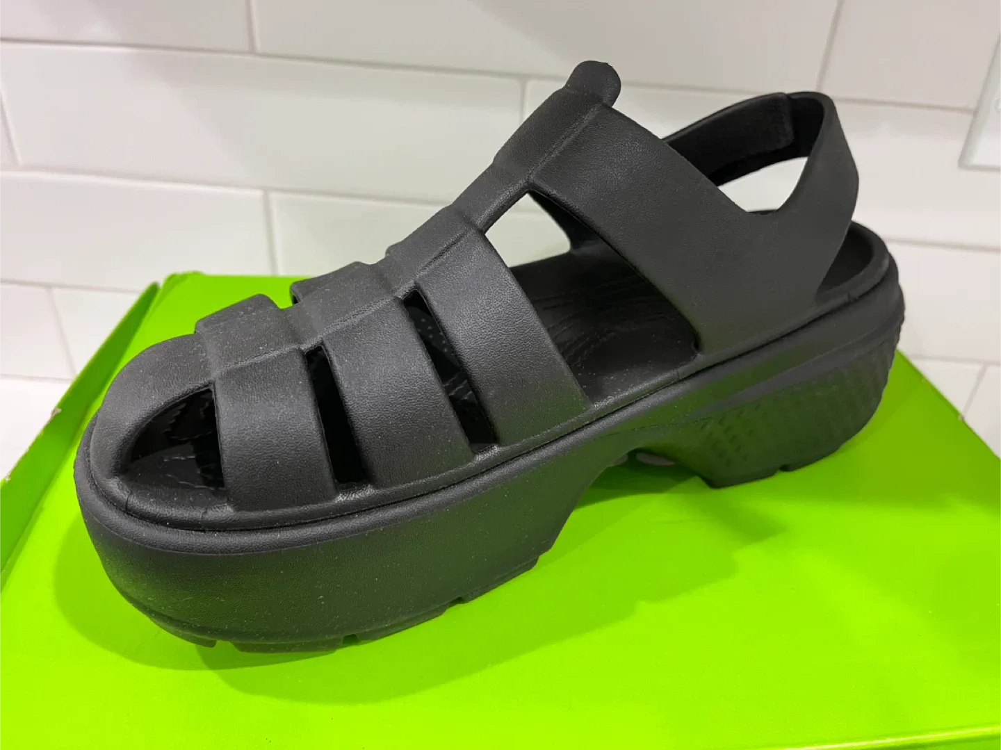 Crocs Black Platform Fisherman Sandal image indicator(3)