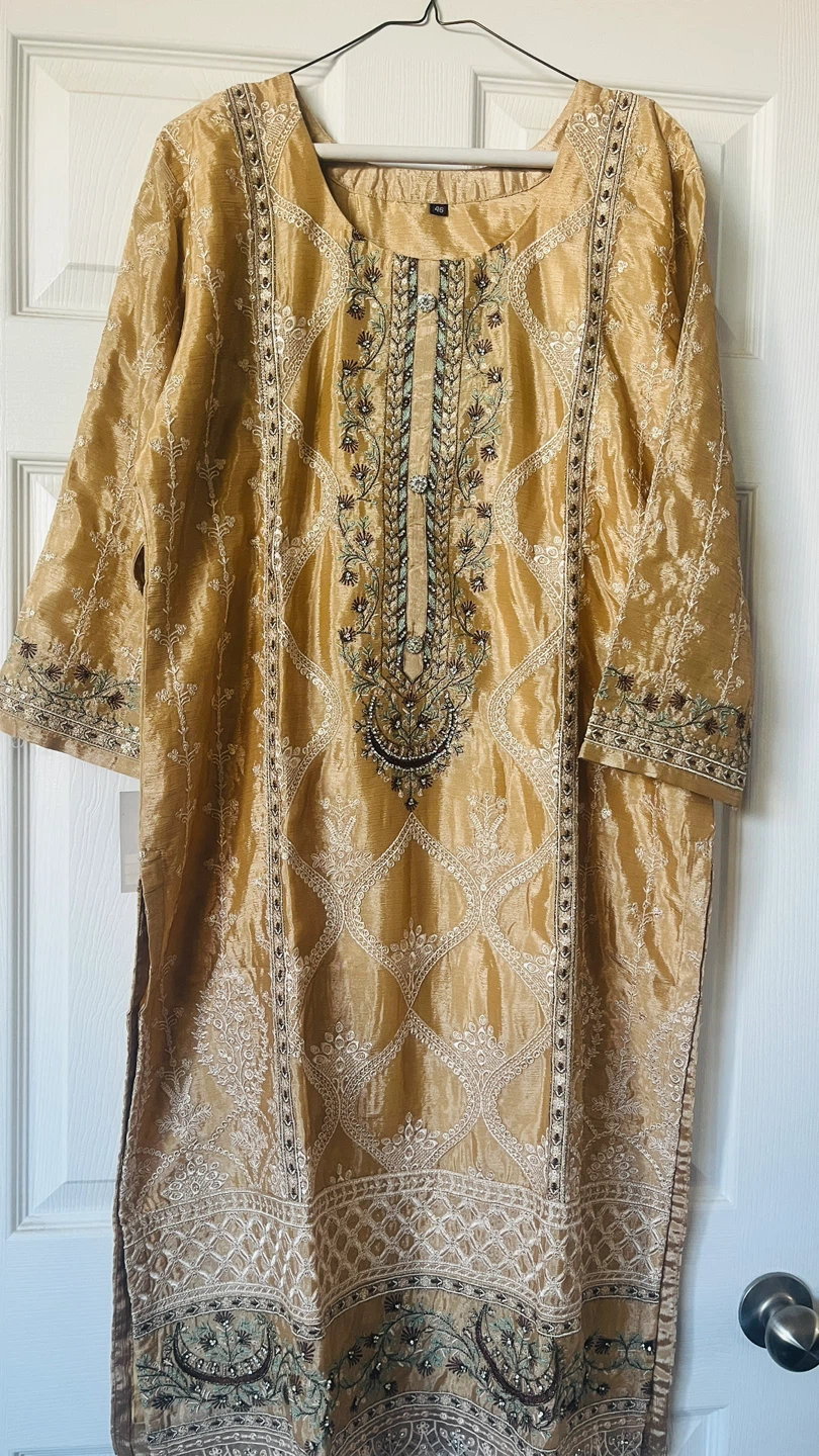 Gold Embroidered Salwar Kameez Suit - photo 4