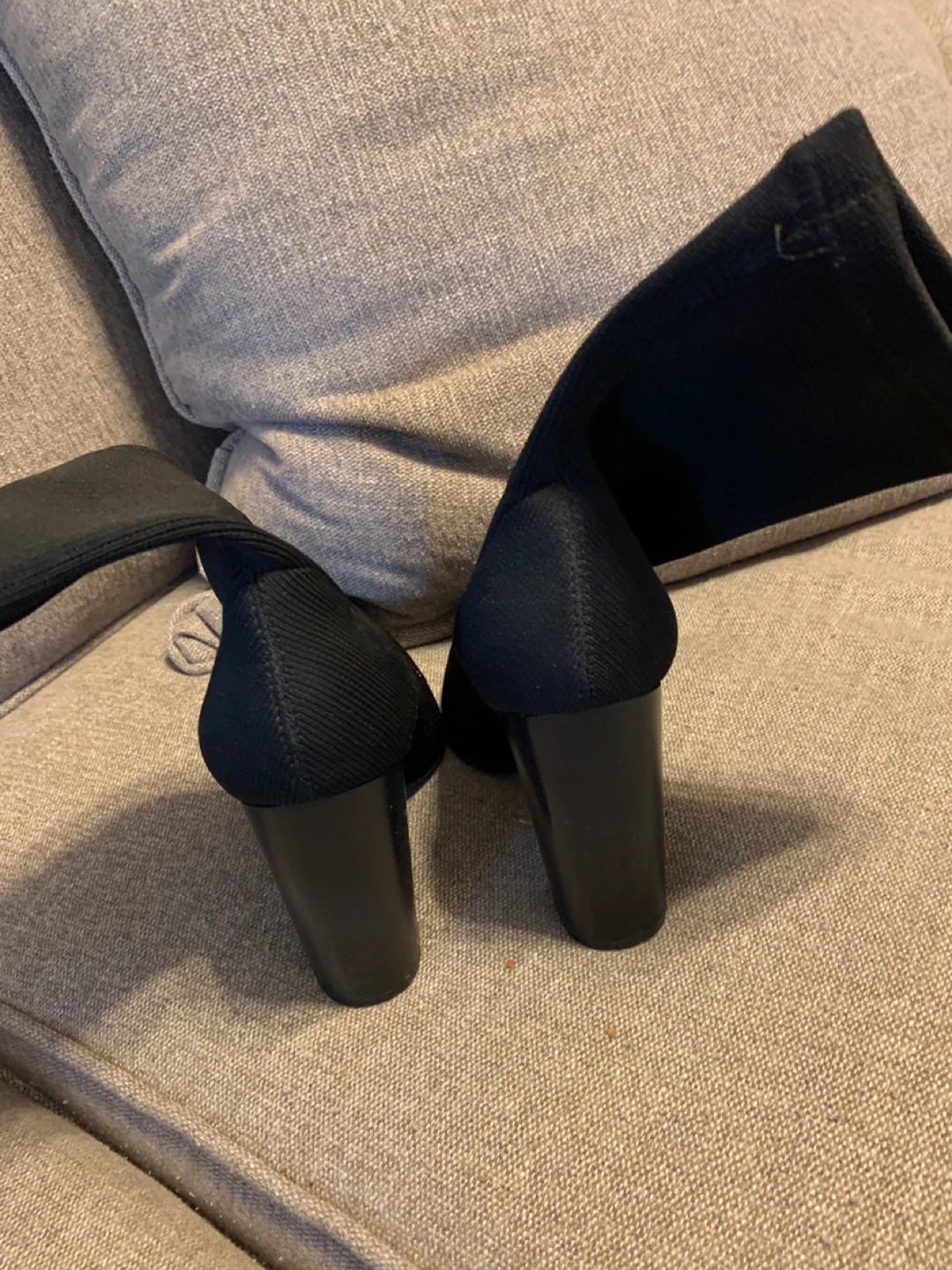 Black Ankle Heel Boots, Size 7 - photo 3