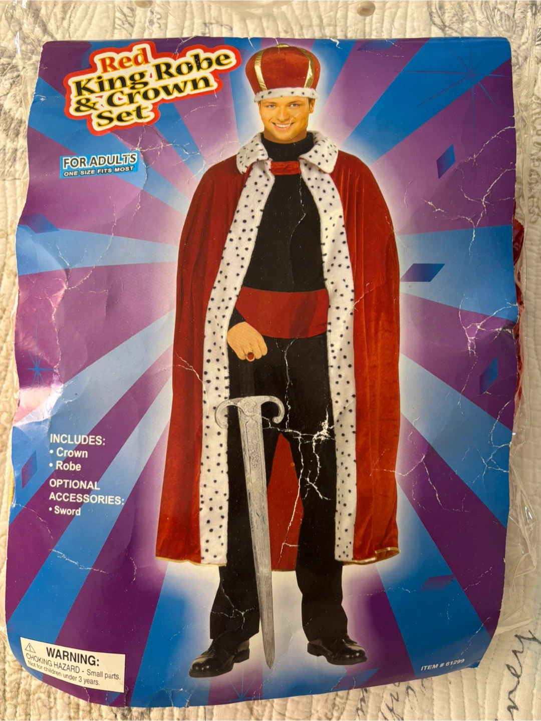 Red King Robe & Crown Set - Adult Costume