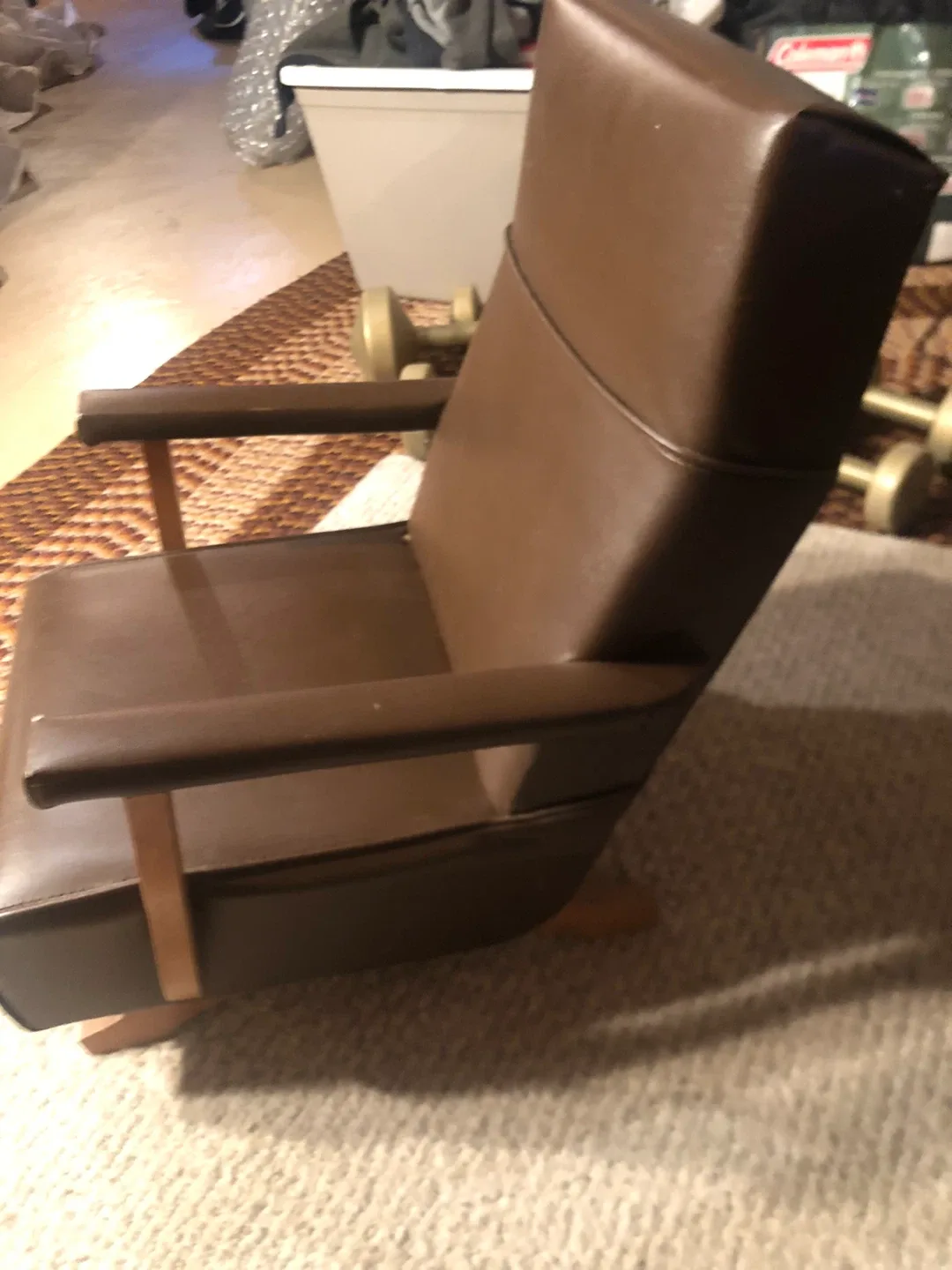 Brown Vinyl Rocking Chair thumbnail