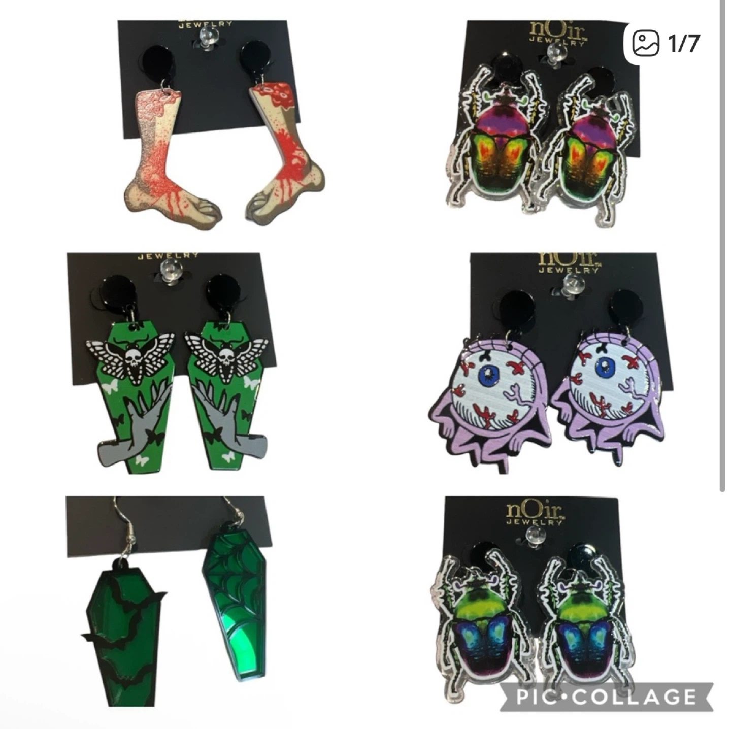 🥕Halloween Costume Earring  Creepy Eyes - photo 2