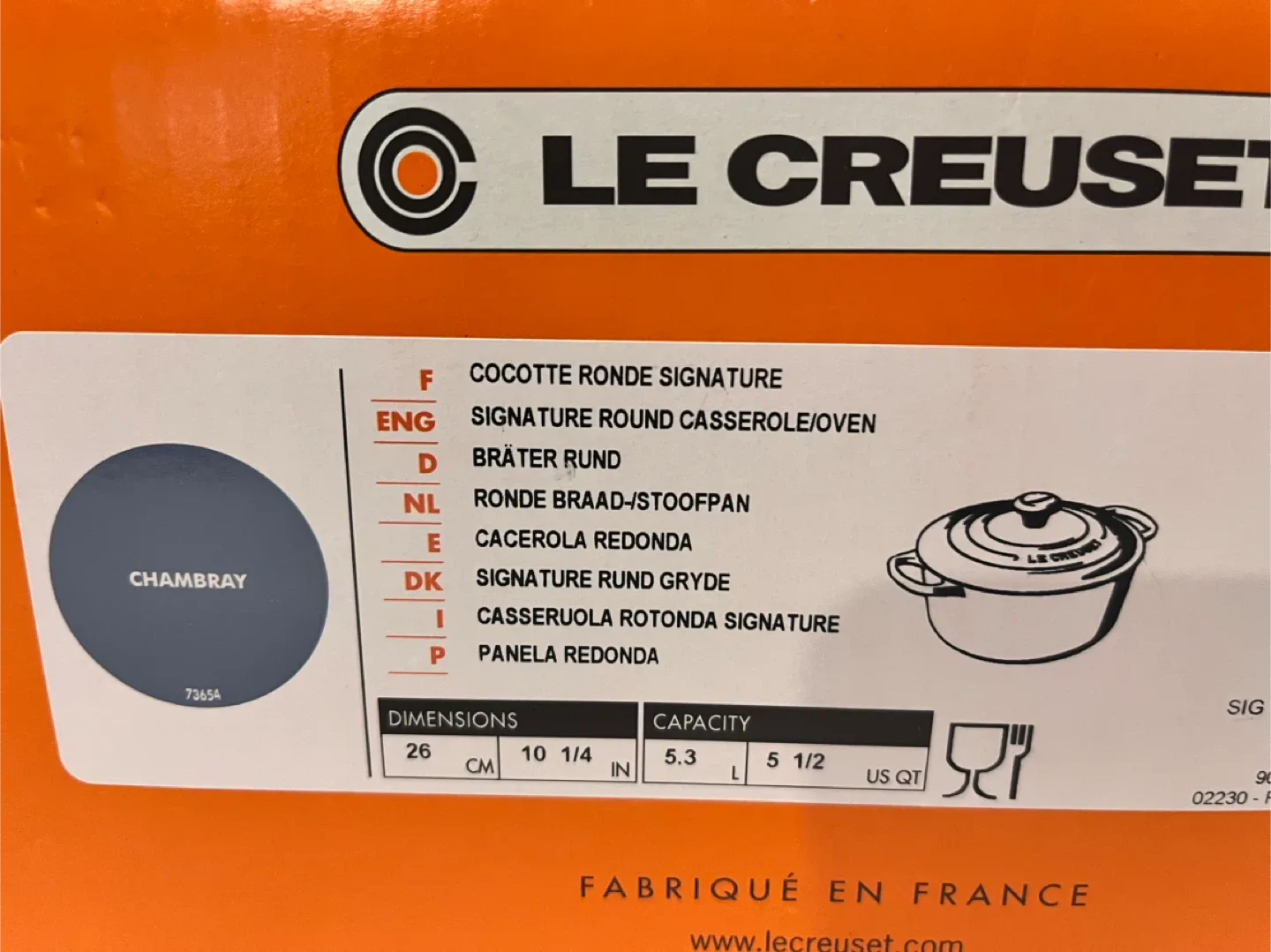 Le Creuset Chambray Round Dutch Oven 5.3 qt image indicator(6)