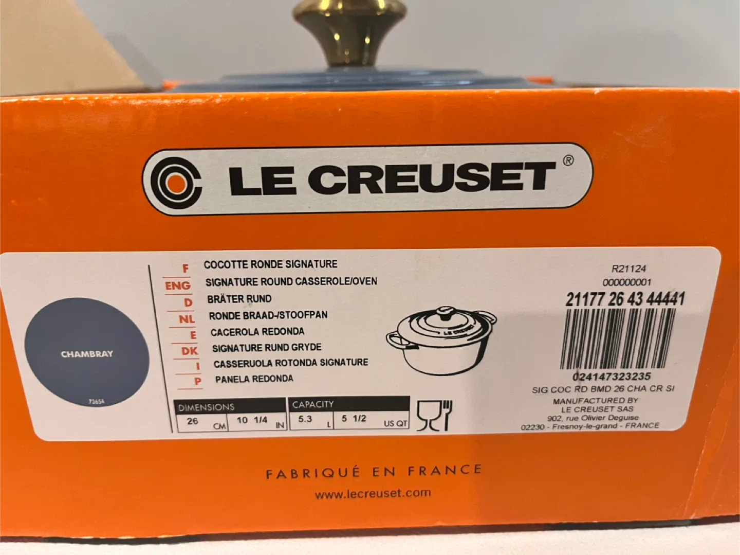 Le Creuset Chambray Round Dutch Oven 5.3 qt image indicator(5)