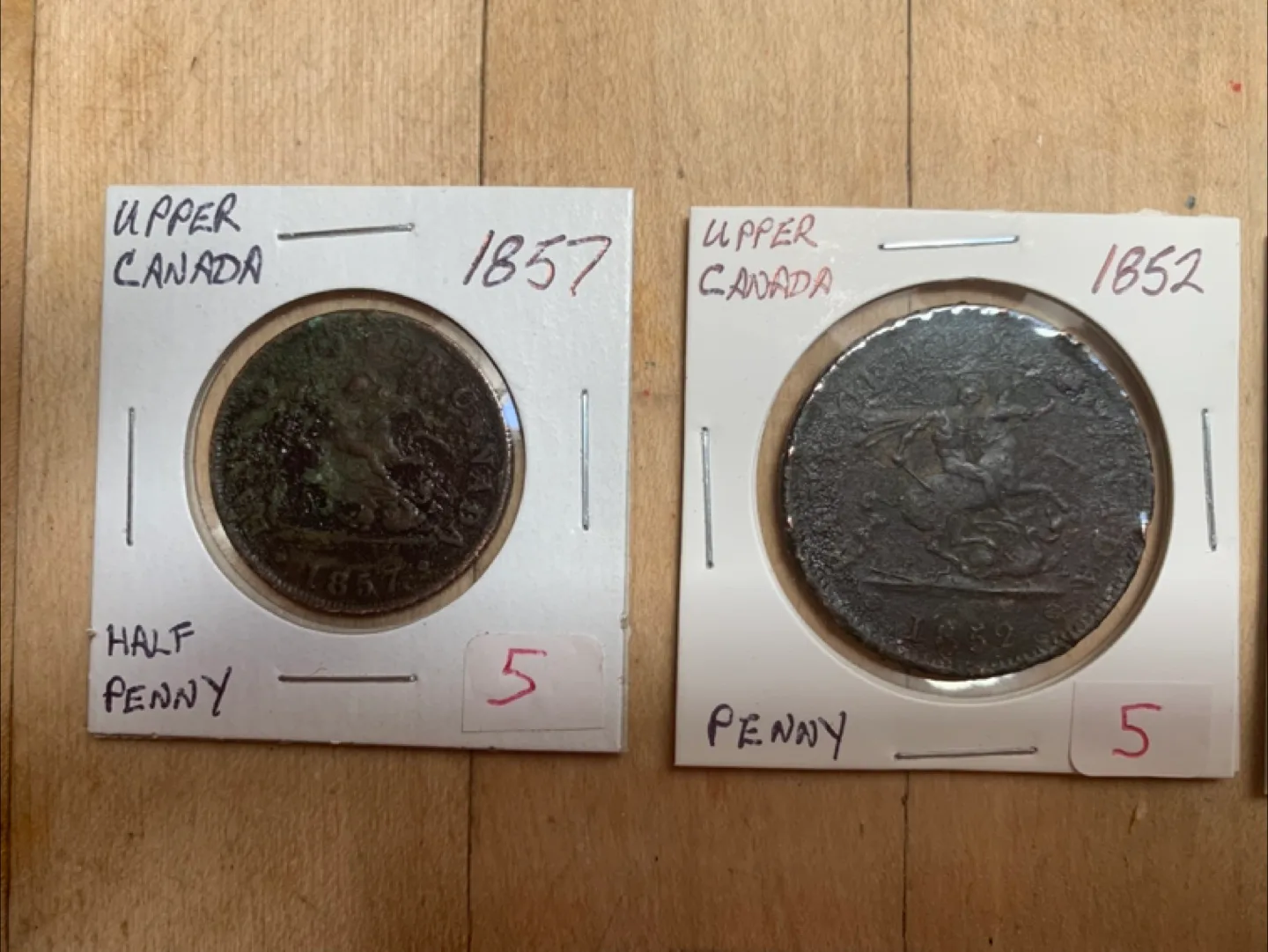 Antique Upper Canada Penny & Half Penny Coins image indicator(4)