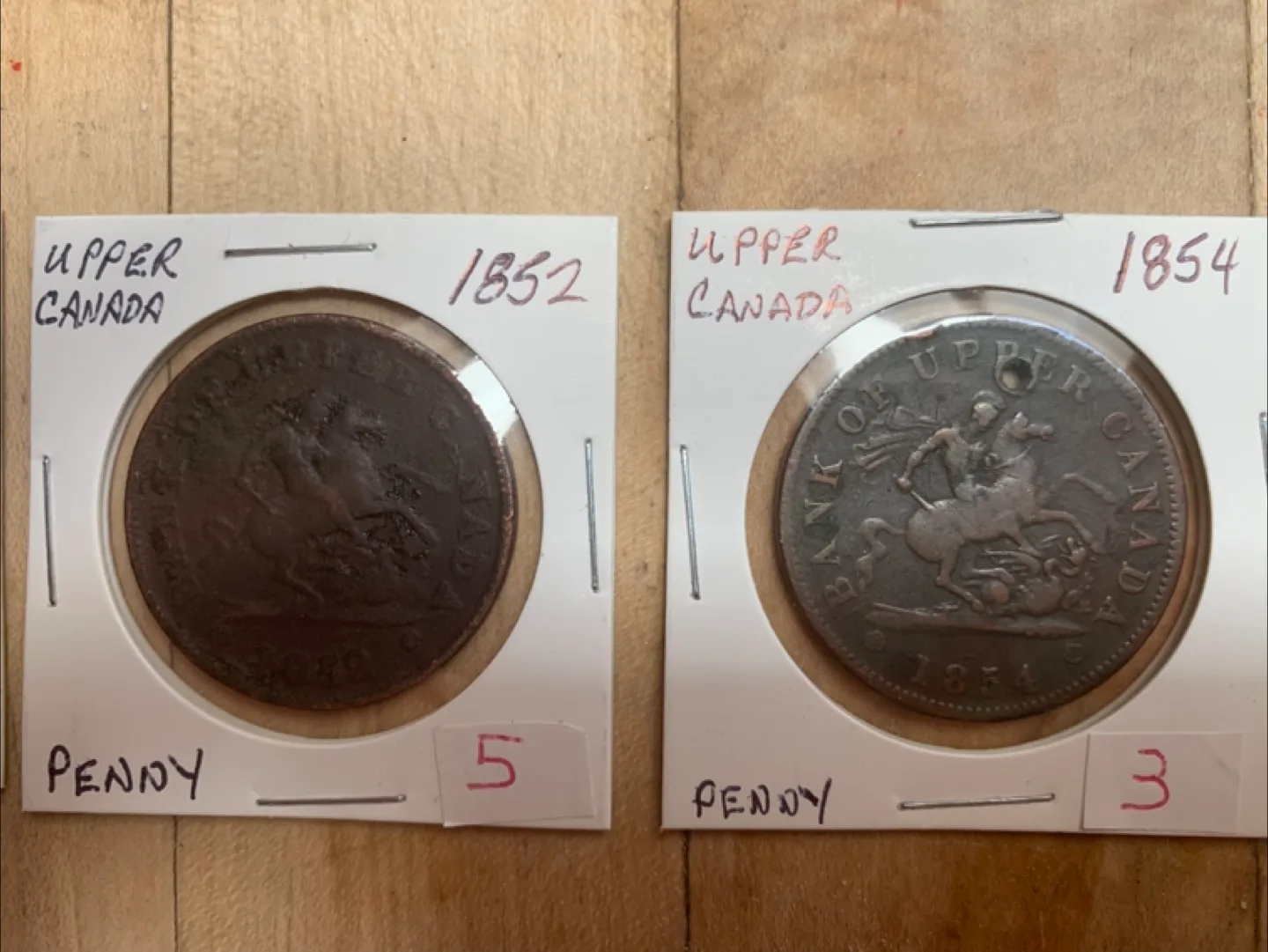 Antique Upper Canada Penny & Half Penny Coins image indicator(2)