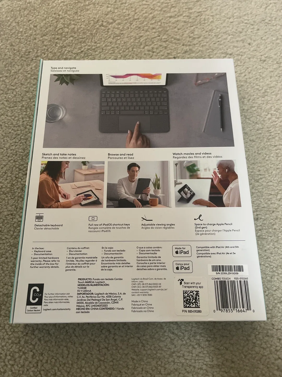 Logitech Combo Touch iPad Air 4th/5th Gen image indicator(2)