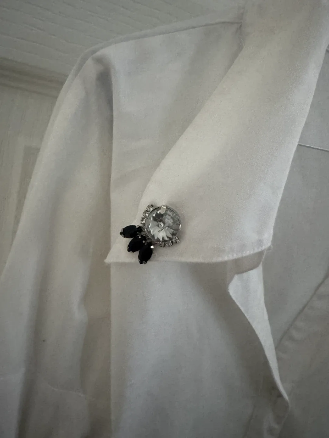 Zara Basic White Embellished Blouse image indicator(2)