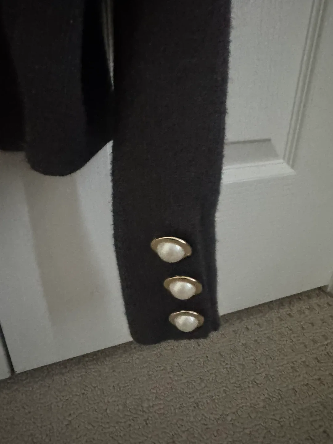 Grey Turtleneck Sweater with Pearl Buttons image indicator(2)