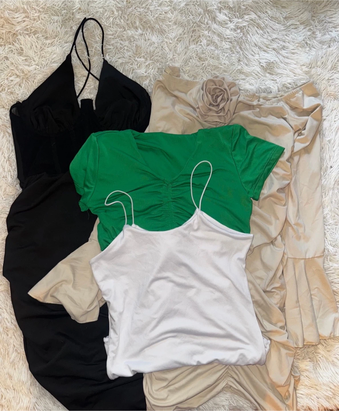 Assorted Mini Dresses - Black, Beige, Green, White