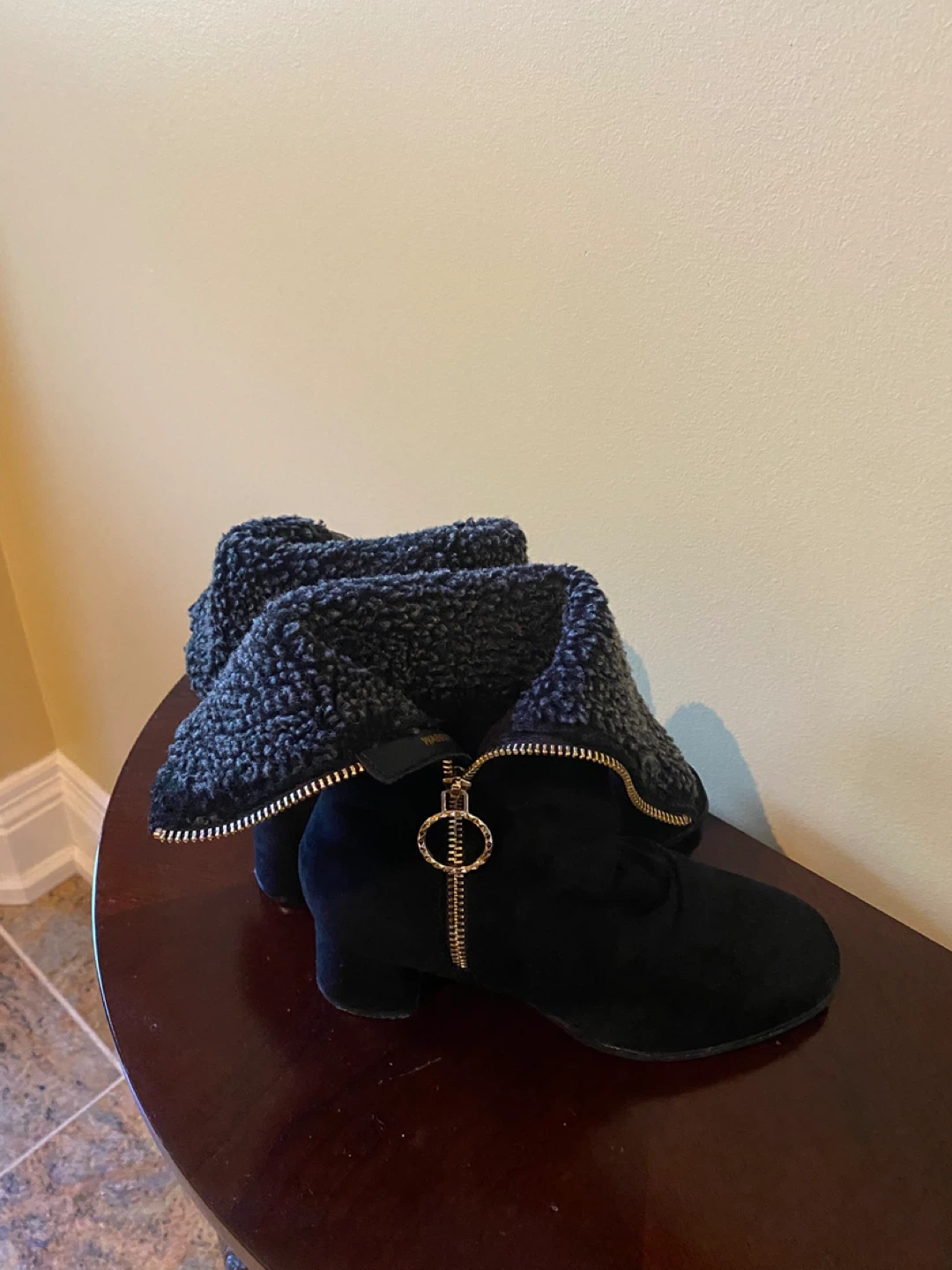 Women's Black Boots with Zipper Detail - photo 2