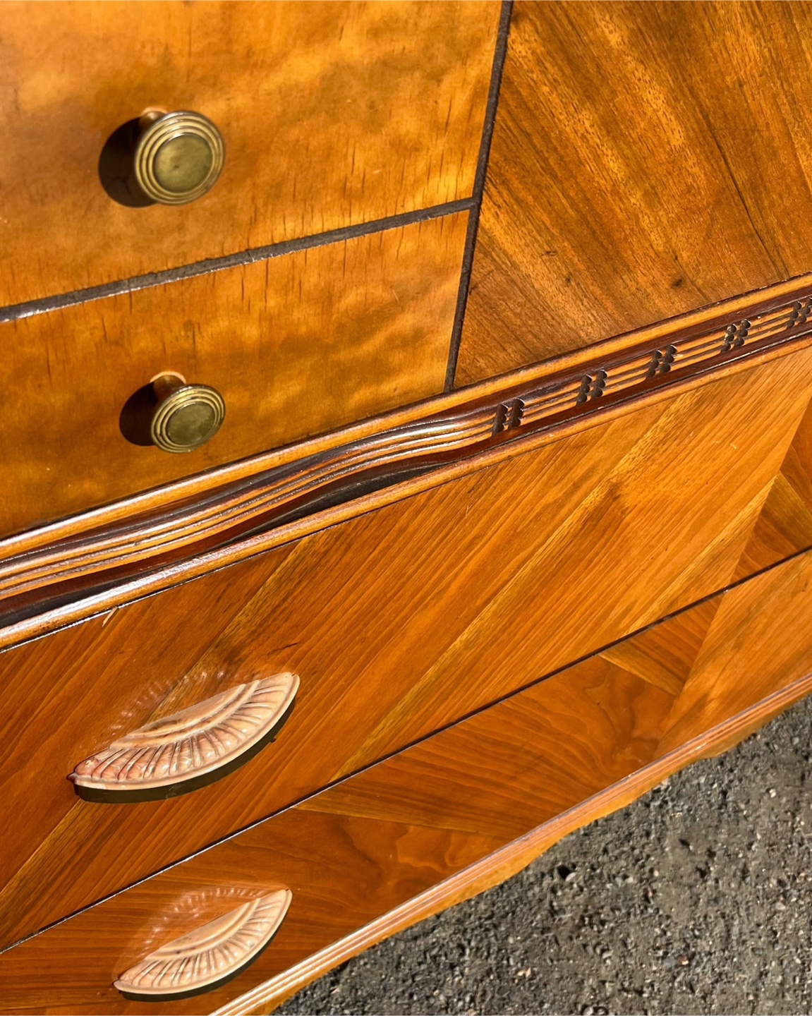 Antique Wood Dresser with Mirror - photo 4