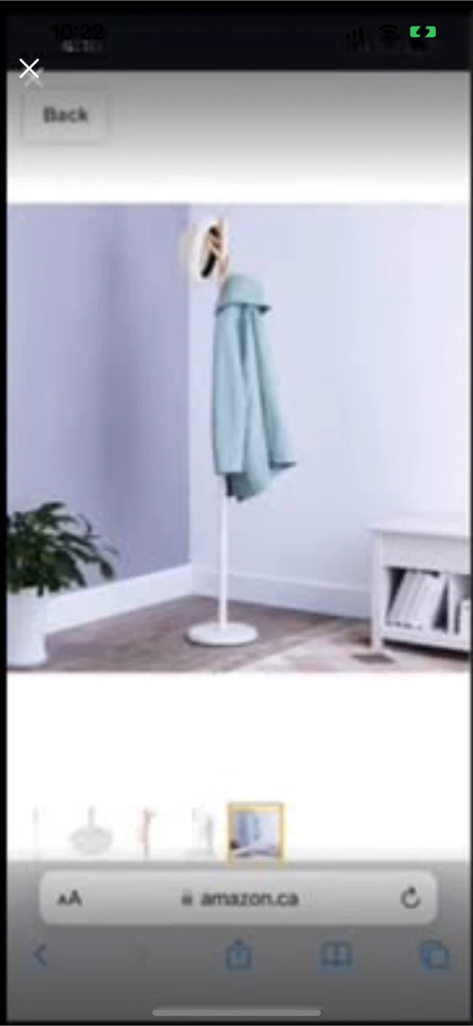 New White Metal & Wood Coat Rack Stand