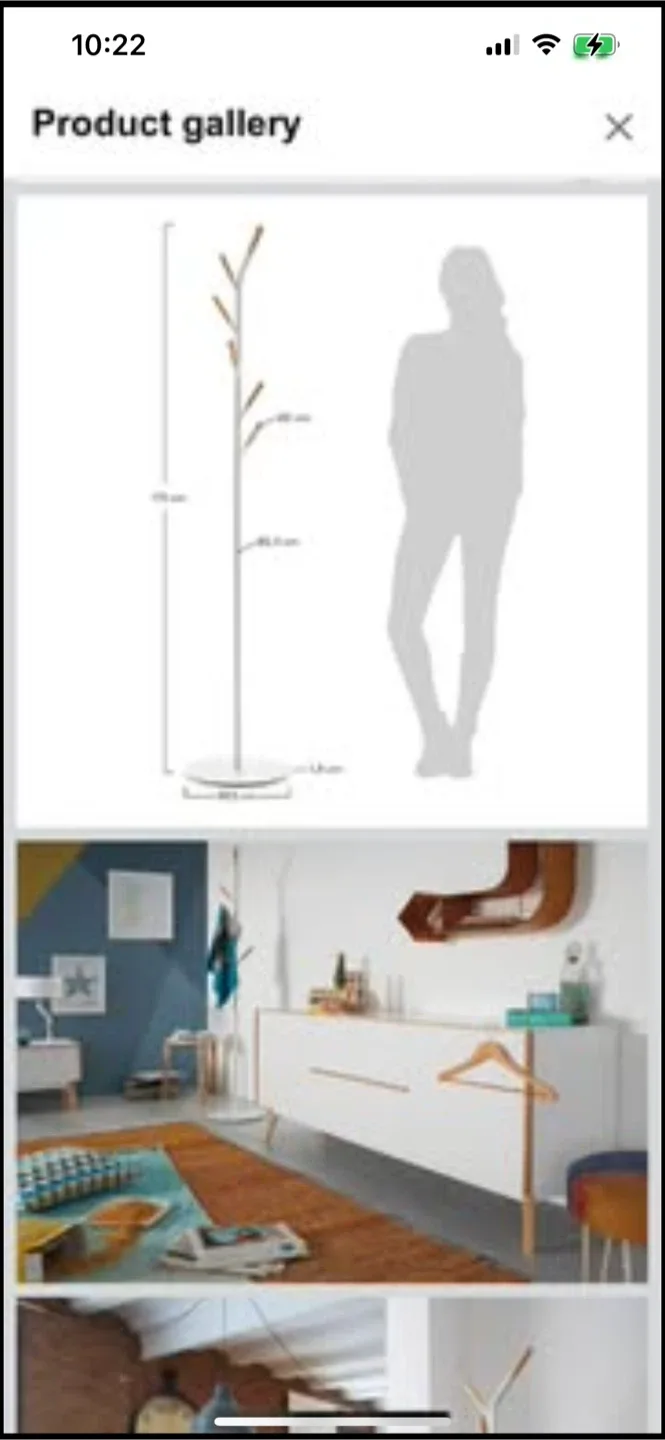 New White Metal & Wood Coat Rack Stand image indicator(2)