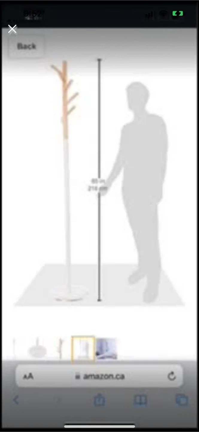 New White Metal & Wood Coat Rack Stand image indicator(5)