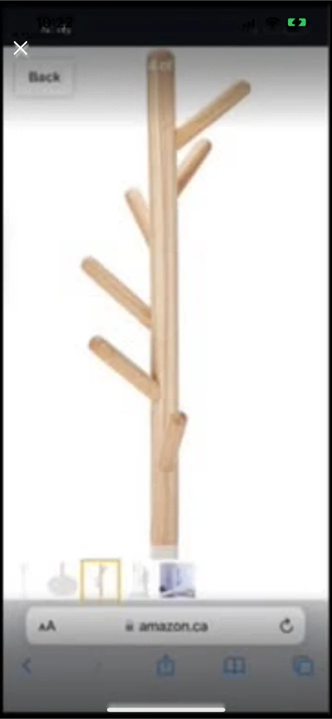 New White Metal & Wood Coat Rack Stand image indicator(3)