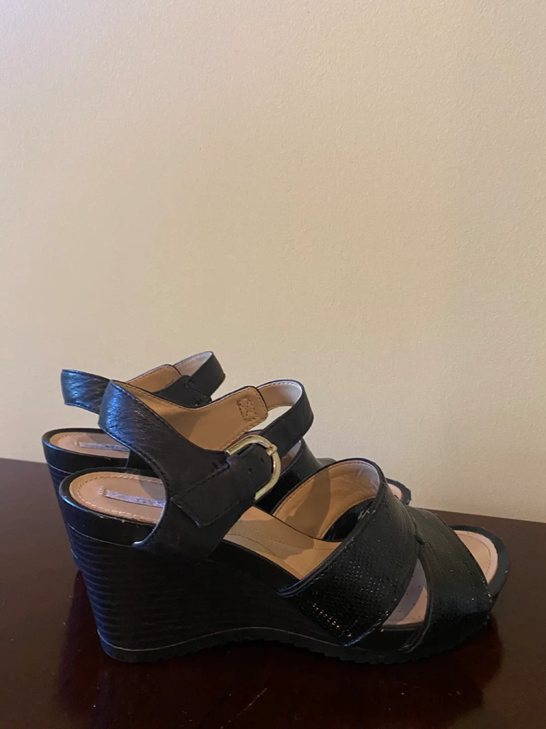 Geox Black Wedge Sandals image indicator(2)