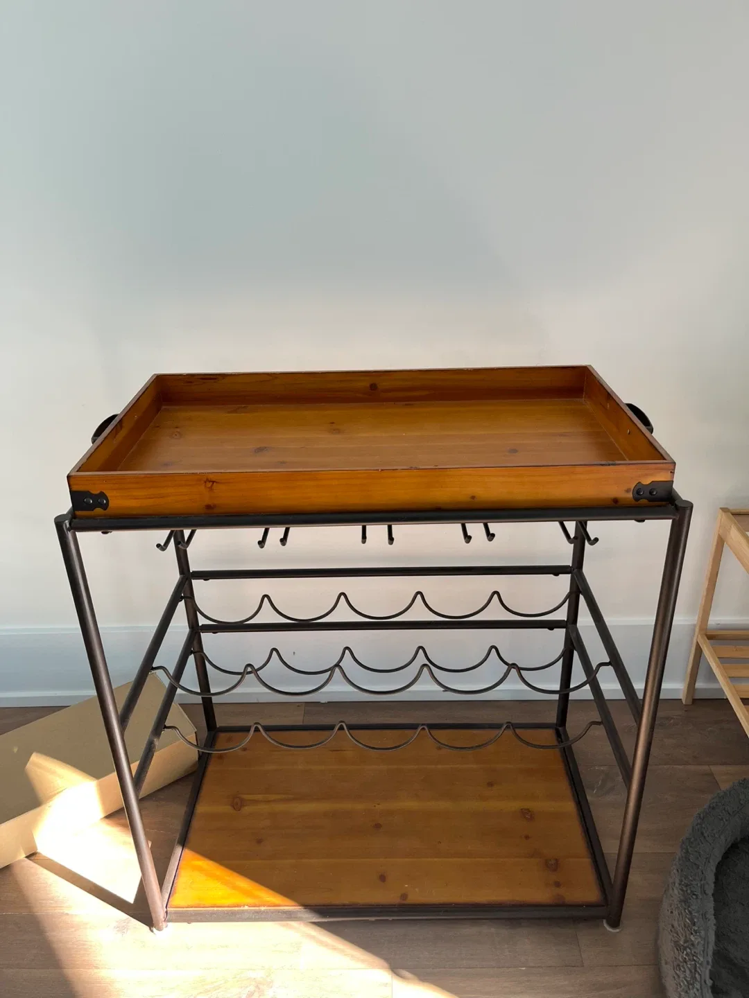 Wine Rack Table with Tray Top thumbnail