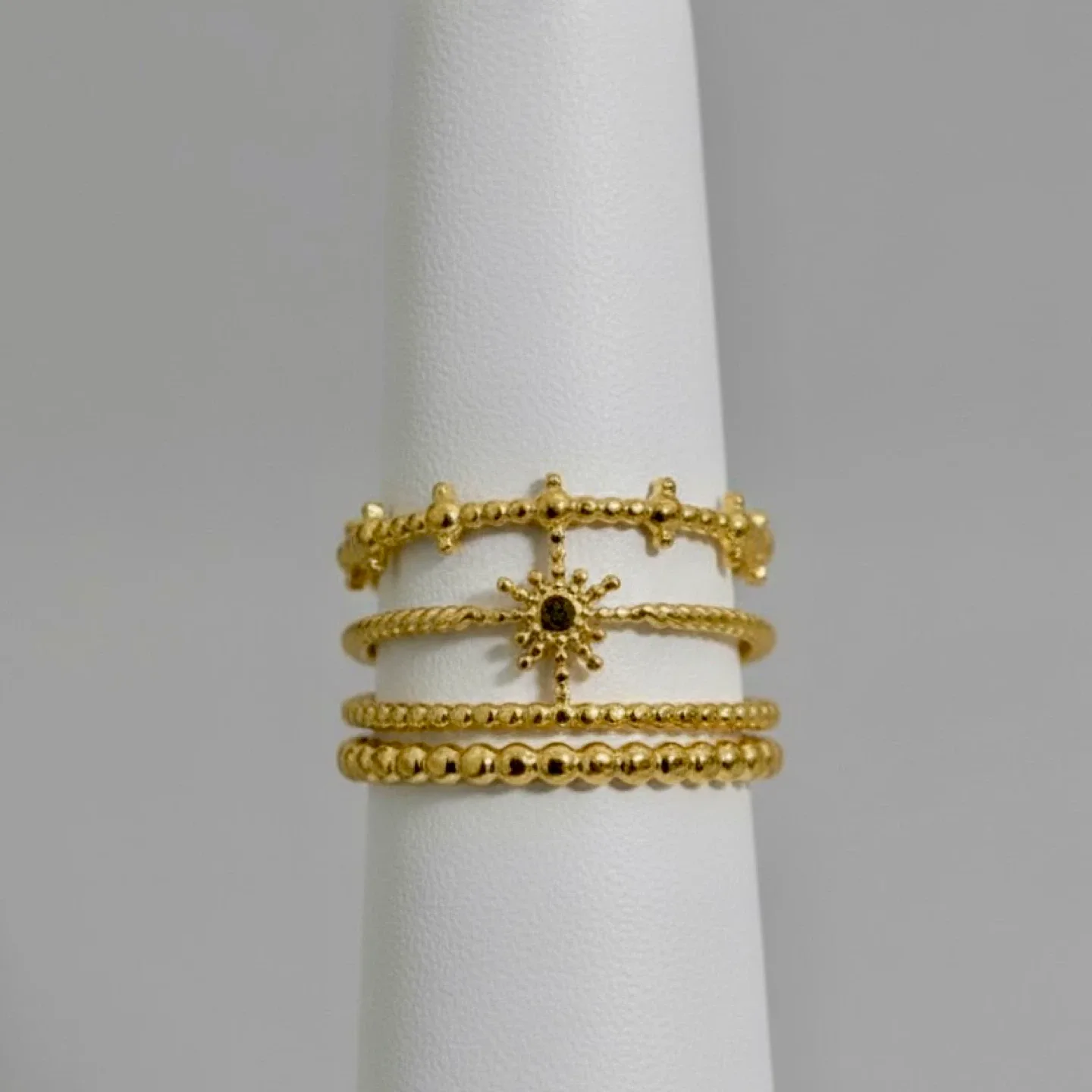 NEW 🧡 Adjustable Gold Plated Celestial Star Ring thumbnail