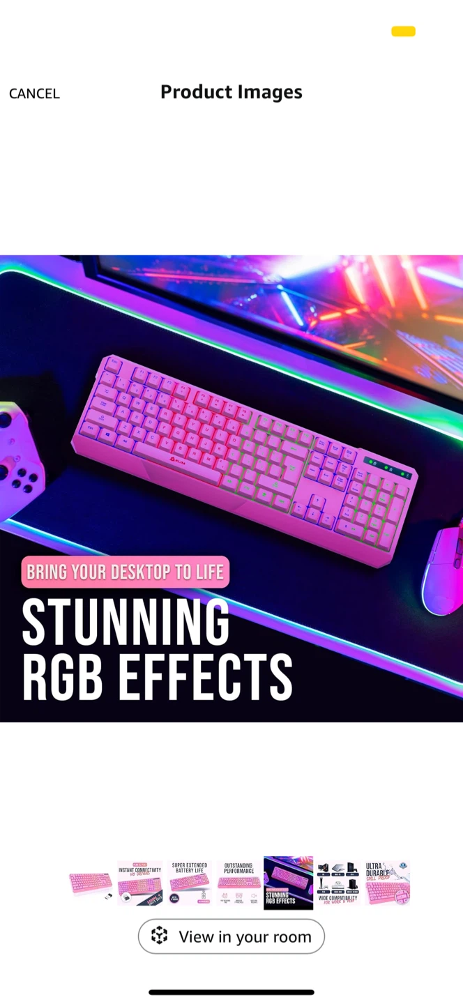KLIM Chroma Wireless Gaming Keyboard - Pink - photo 5