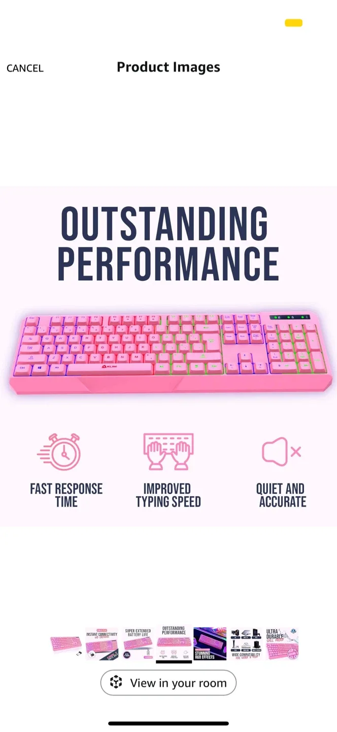 KLIM Chroma Wireless Gaming Keyboard - Pink image indicator(4)