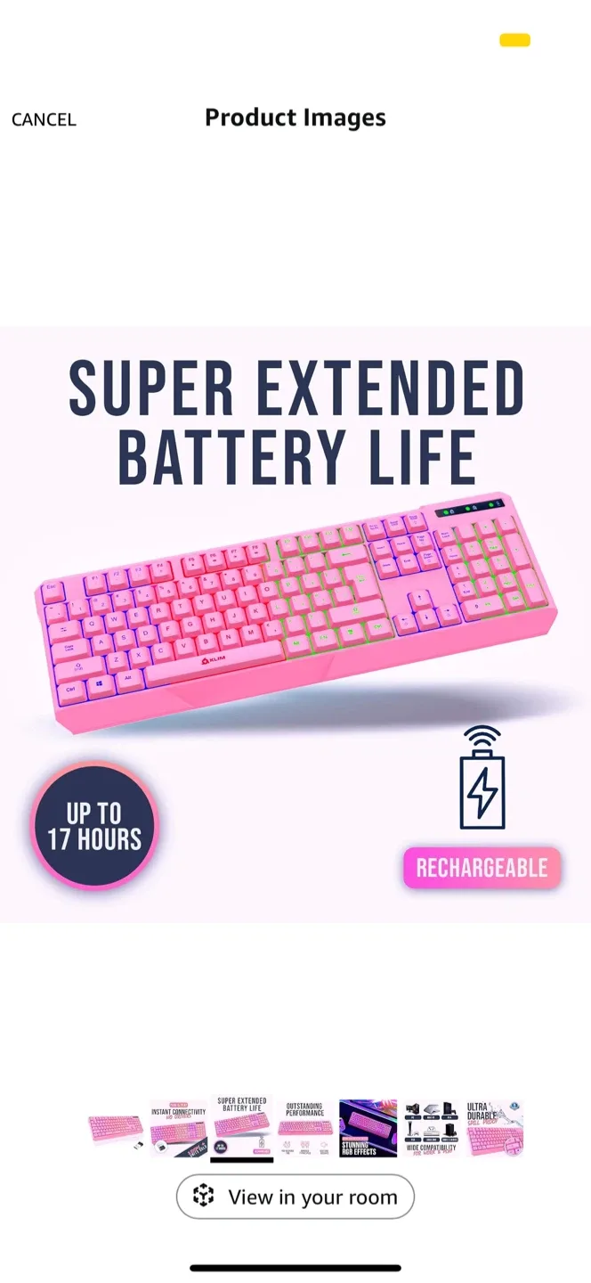 KLIM Chroma Wireless Gaming Keyboard - Pink image indicator(3)