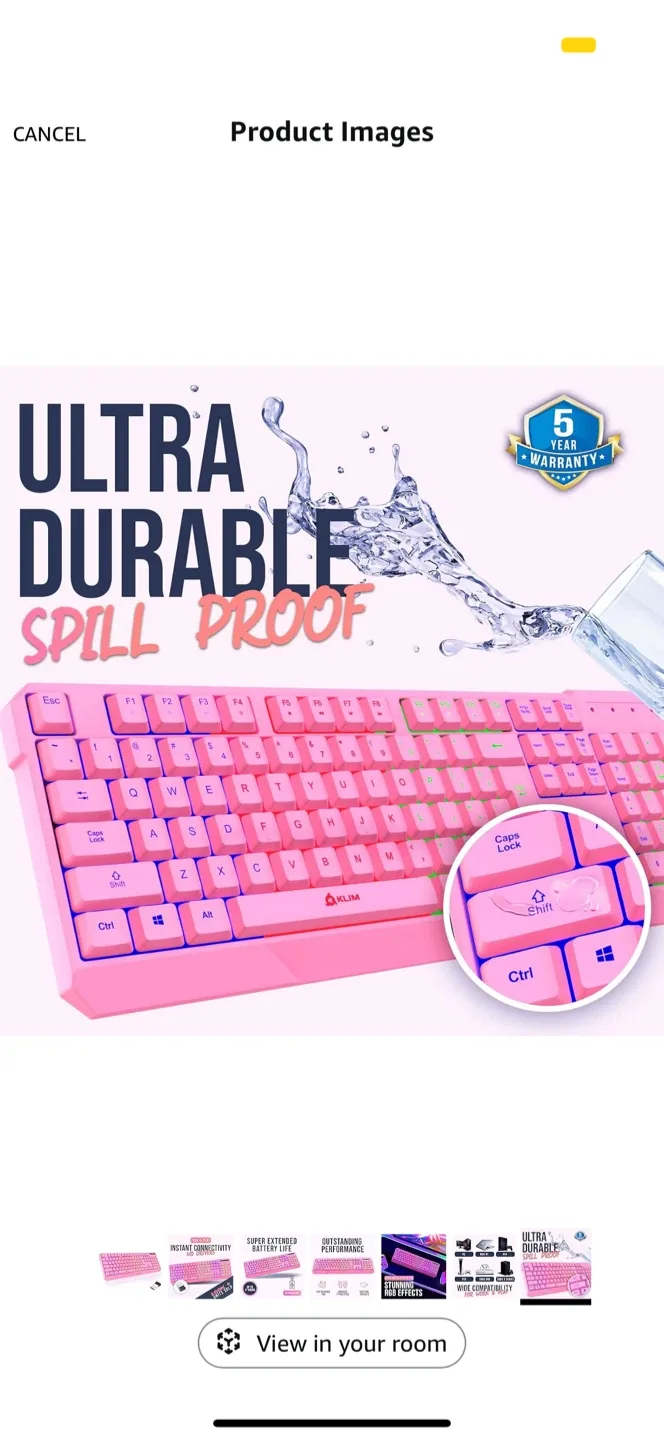 KLIM Chroma Wireless Gaming Keyboard - Pink image indicator(7)