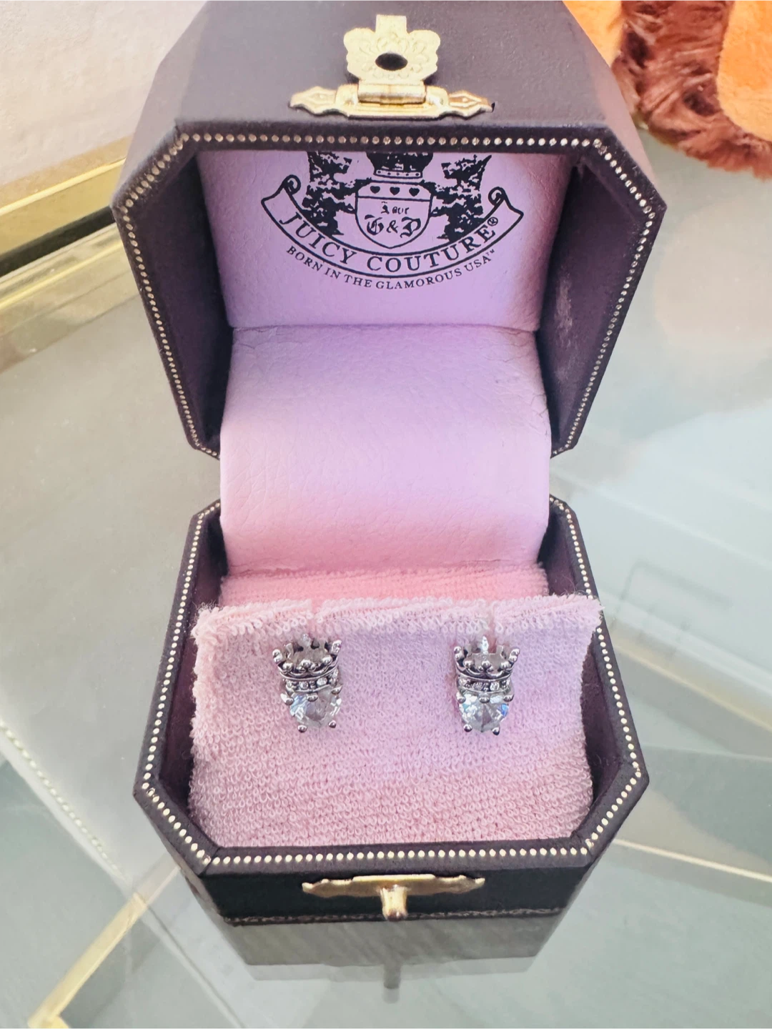 Juicy Couture Crown Stud Earrings with Box - photo 2