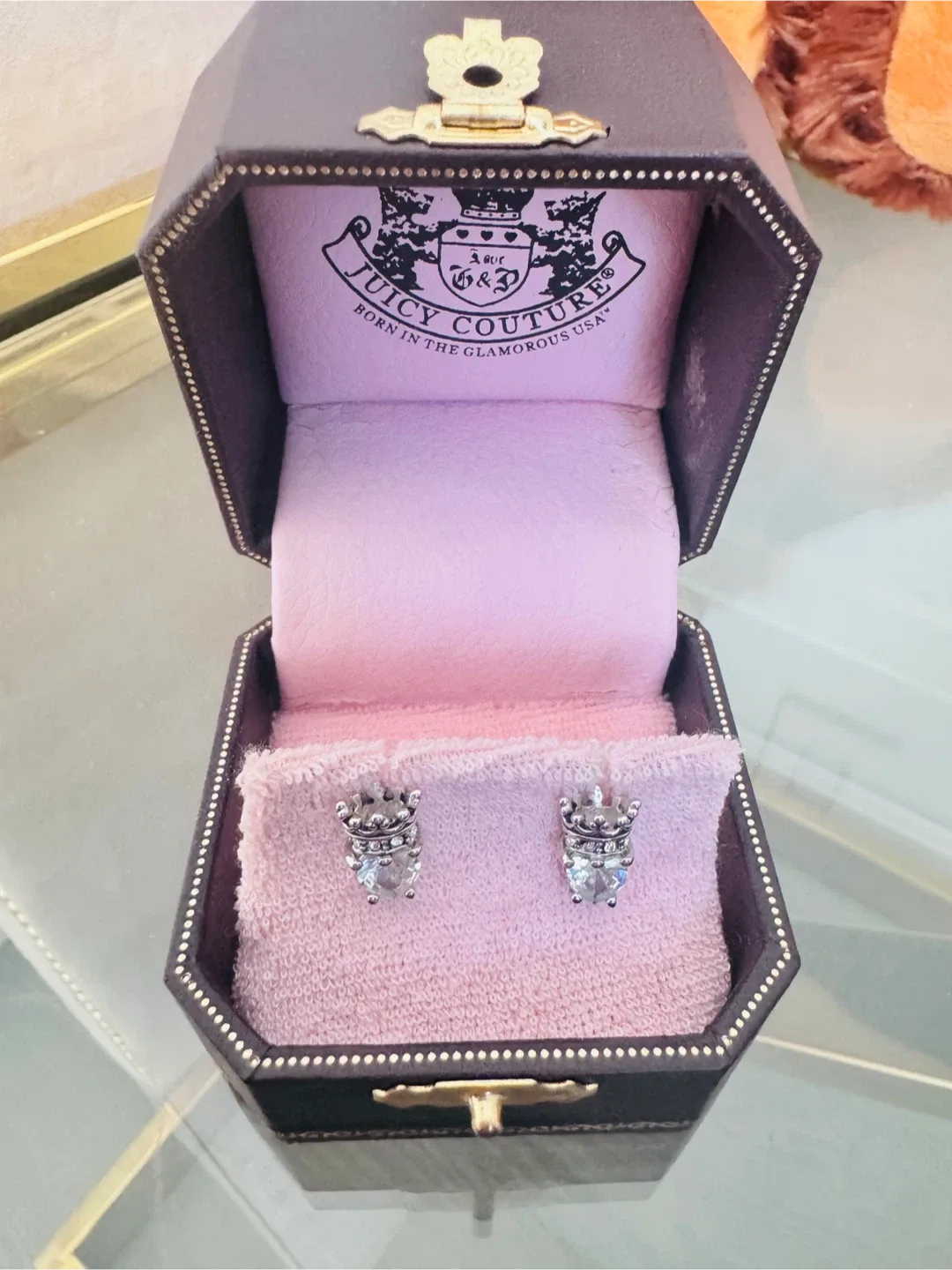 Juicy Couture Crown Stud Earrings with Box image indicator(2)
