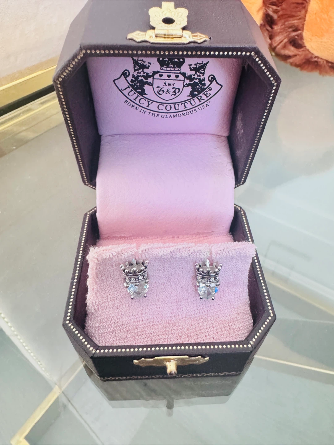 Juicy Couture Crown Stud Earrings with Box - photo 5