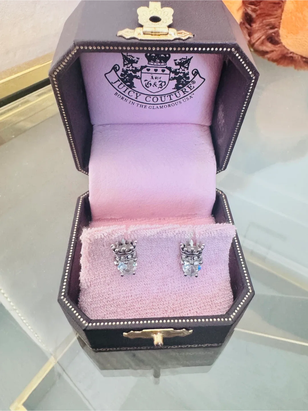 Juicy Couture Crown Stud Earrings with Box image indicator(5)