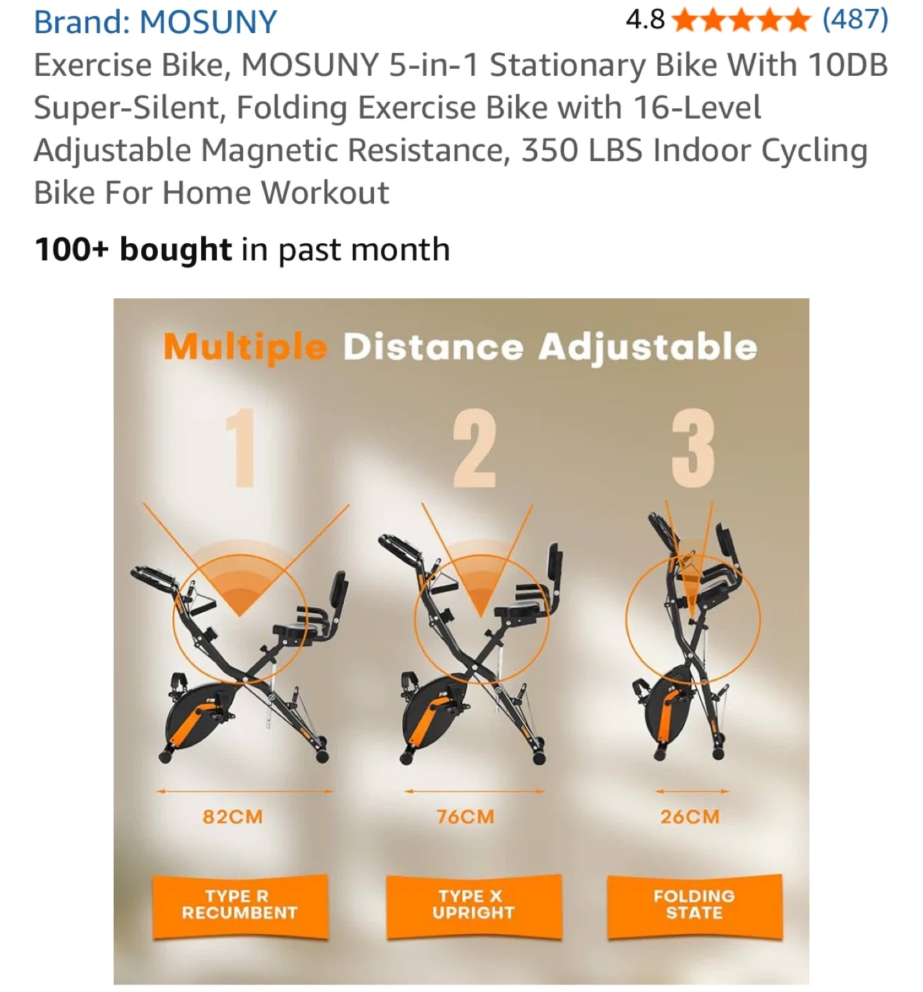 MOSUNY 5-in-1 Stationary Exercise Bike image indicator(6)