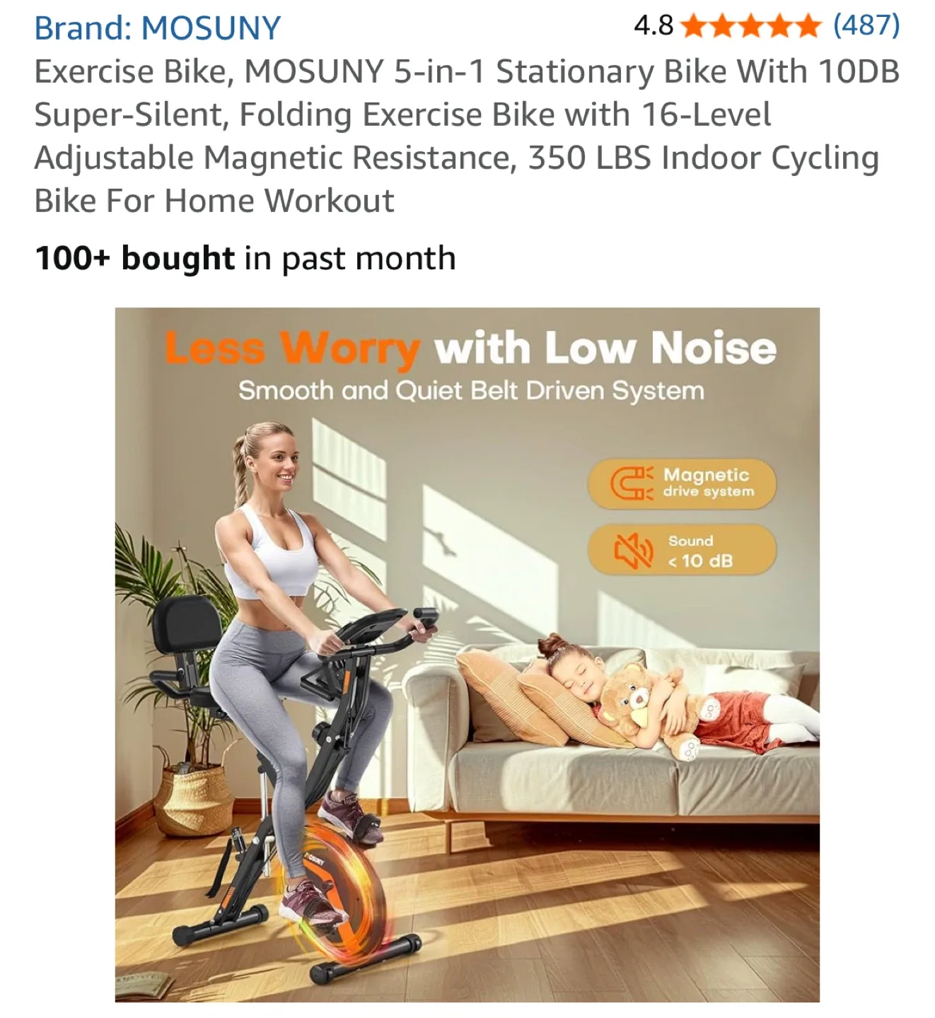 MOSUNY 5-in-1 Stationary Exercise Bike image indicator(5)