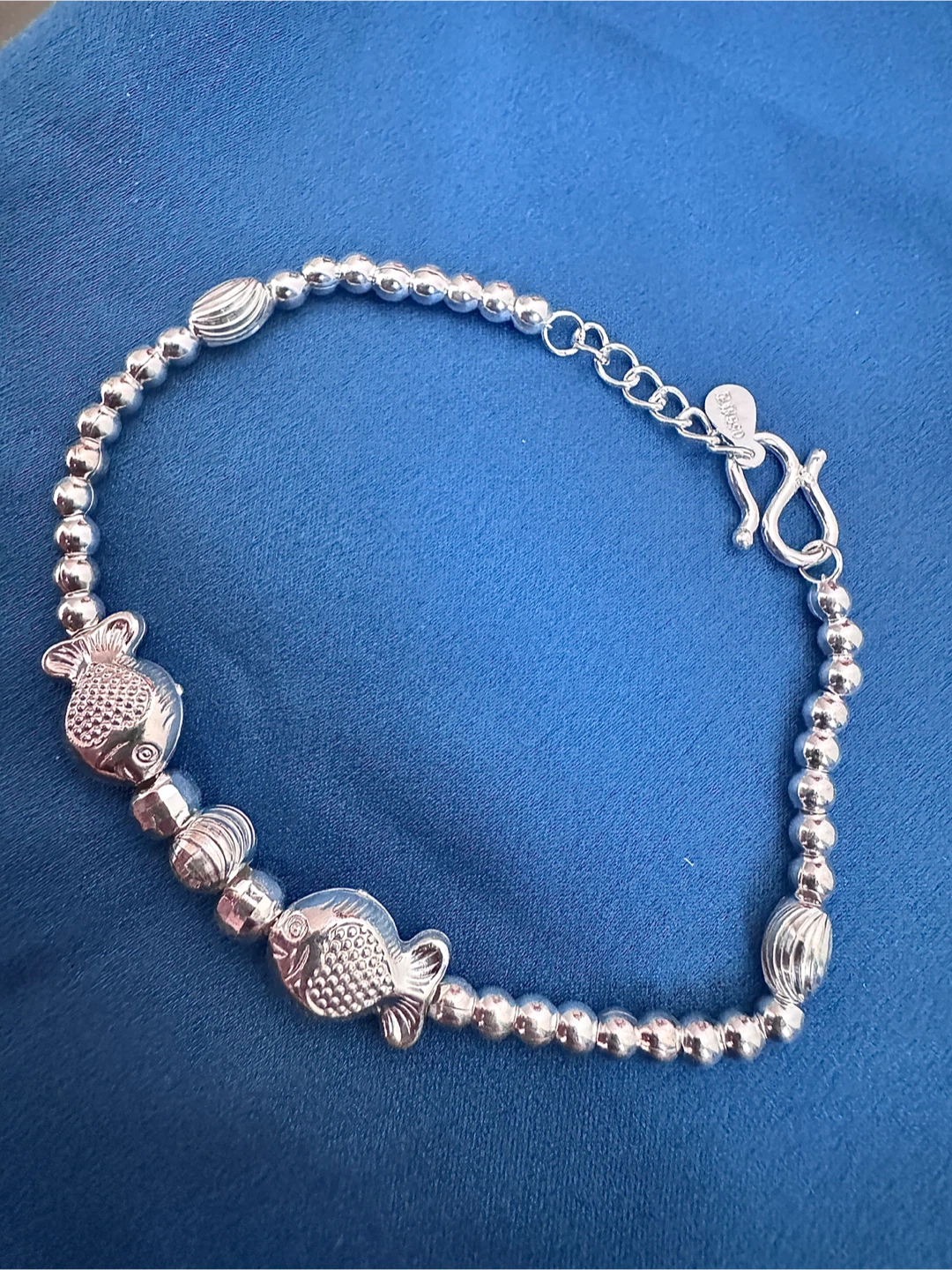 Silver Fish Beaded Bracelet
